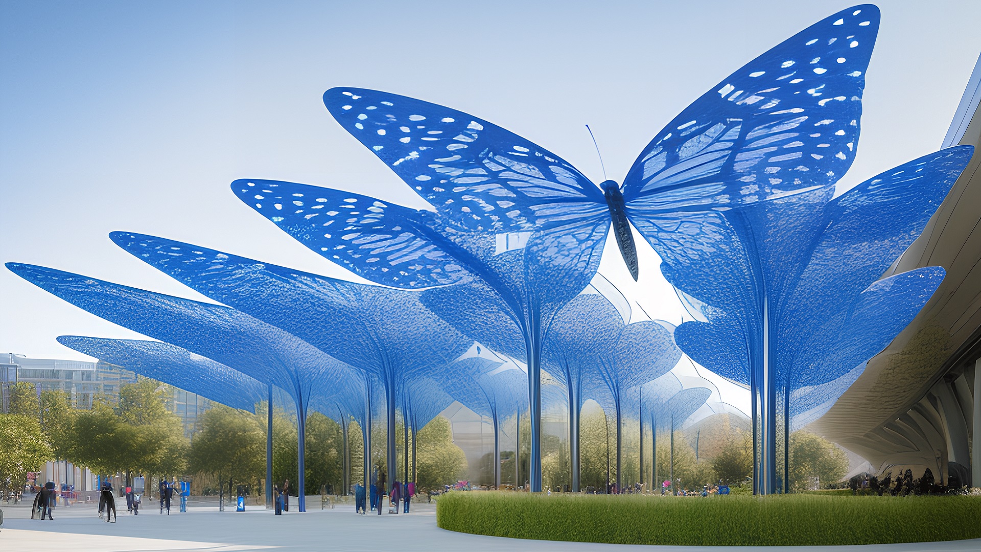 Papillons urbains : système d’ombrage biomimétique