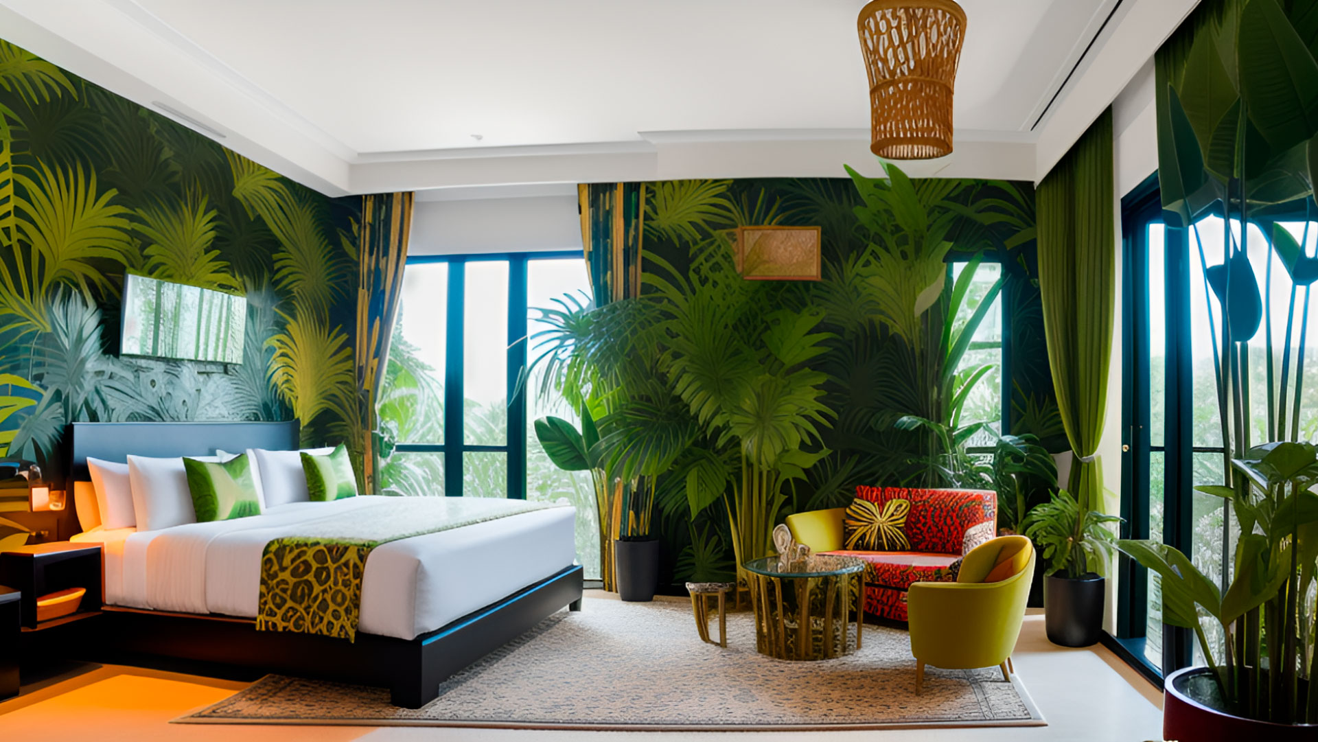 Aménagement intérieur : une chambre d’hôtel dans la jungle