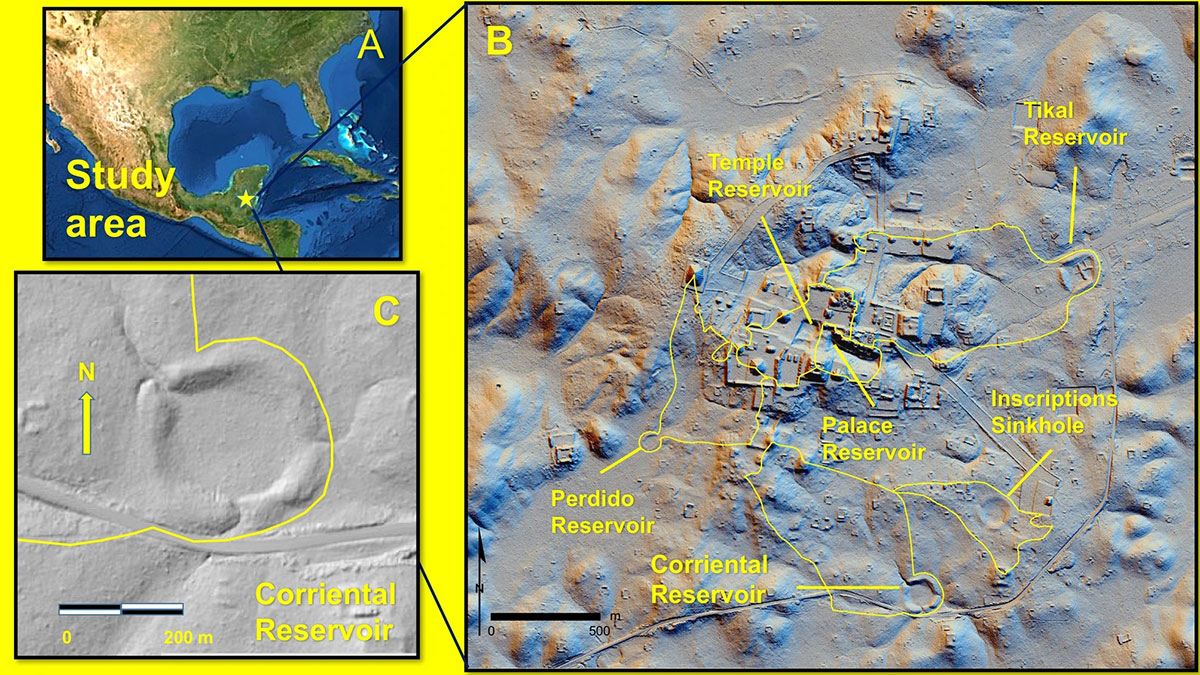 Hydraulique : système de filtrage de l’eau utilisé par les Mayas map