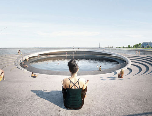 Piscine urbaine circulaire sur l’estuaire du Tage, Lisbonne, Portugal