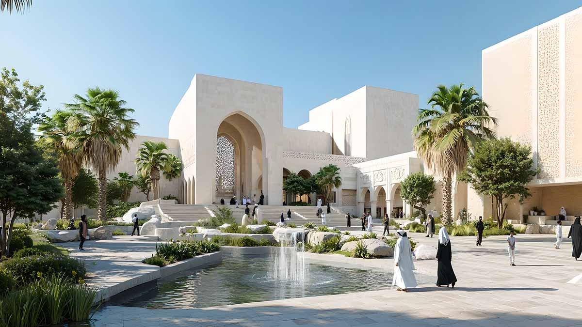 Complexe monumental avec des échos de tradition arabe