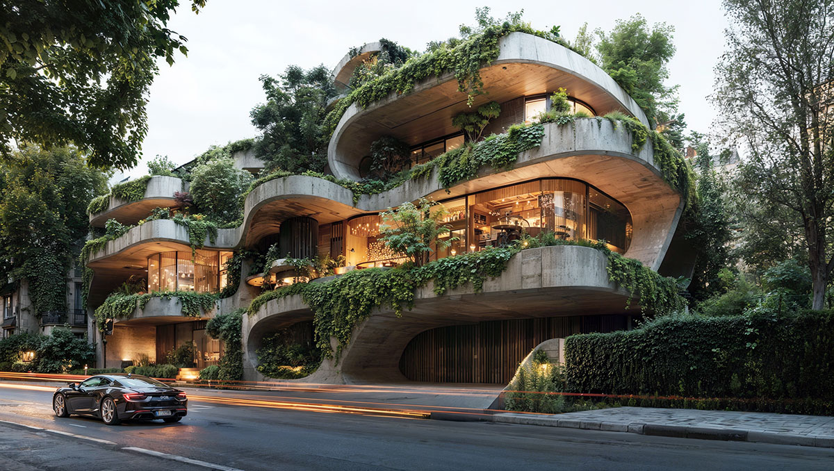 Une architecture brutaliste en lien avec la nature