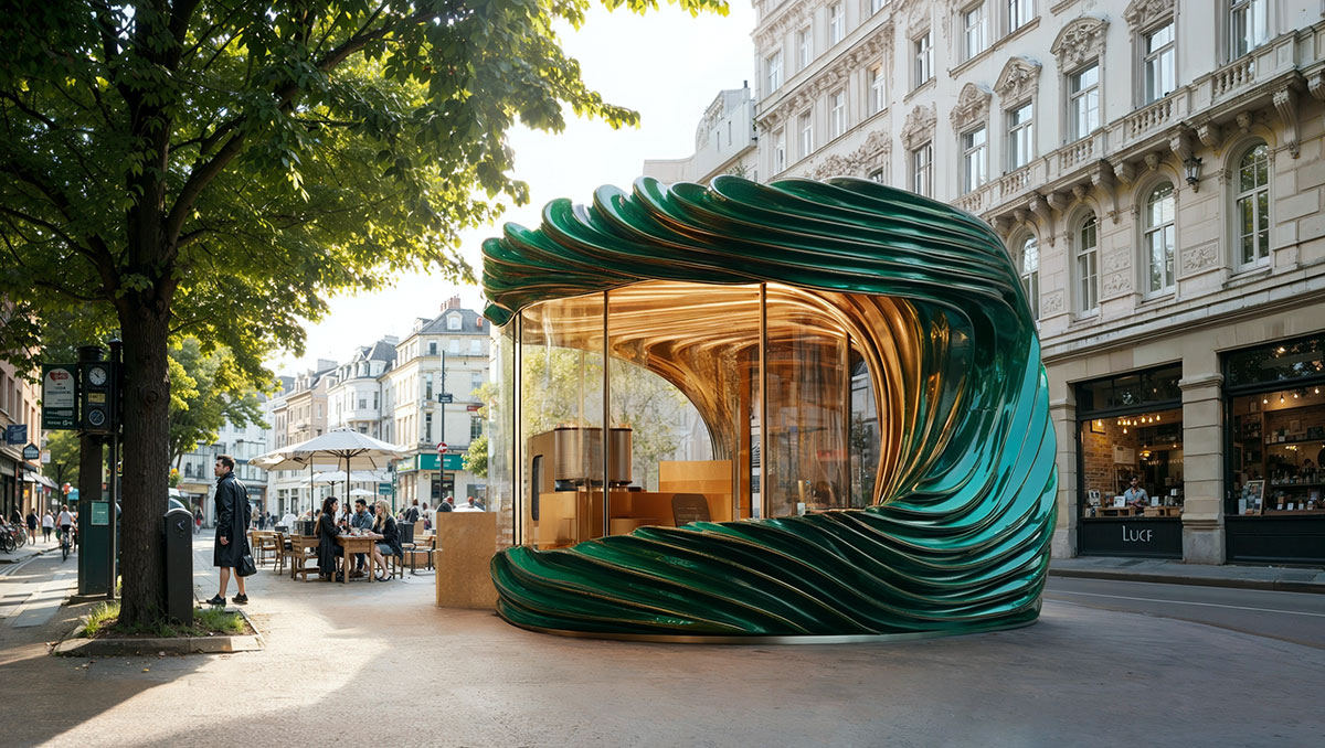 Un kiosque de rue au design épuré