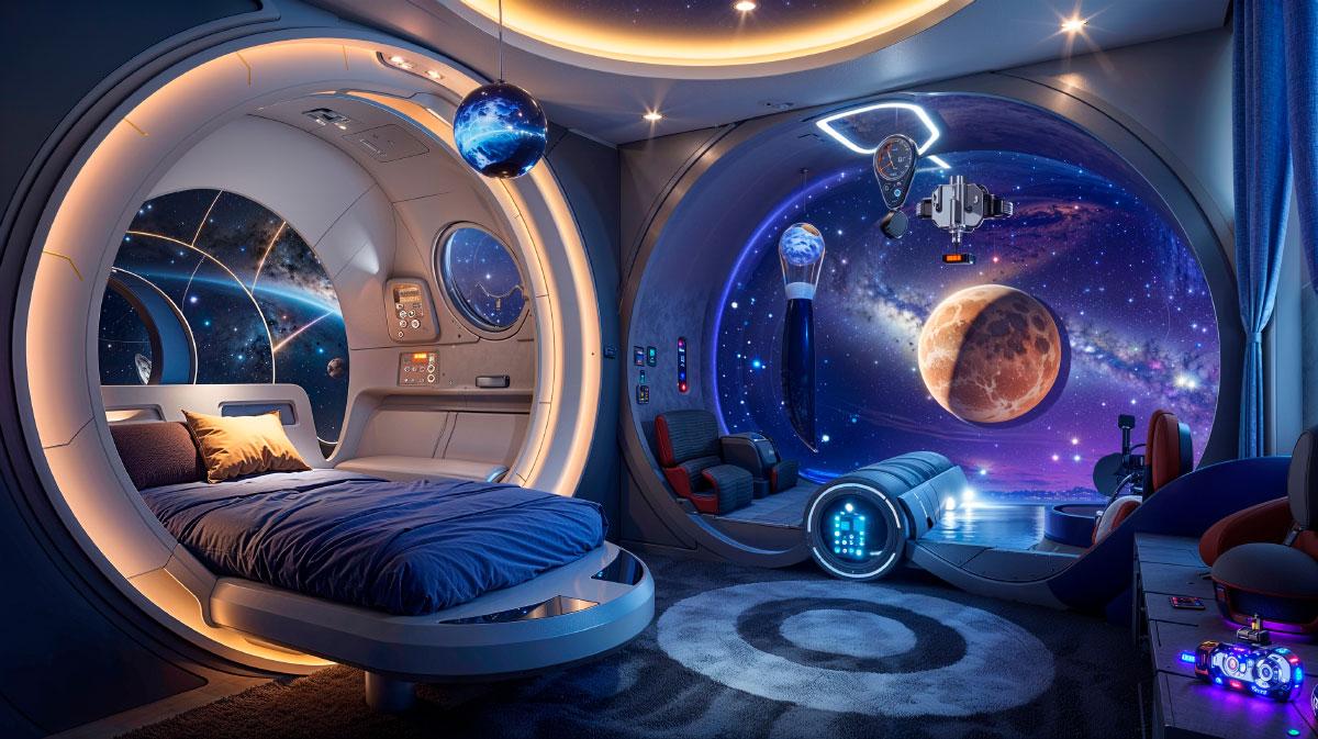 Un intérieur galactique pour les petits astronautes