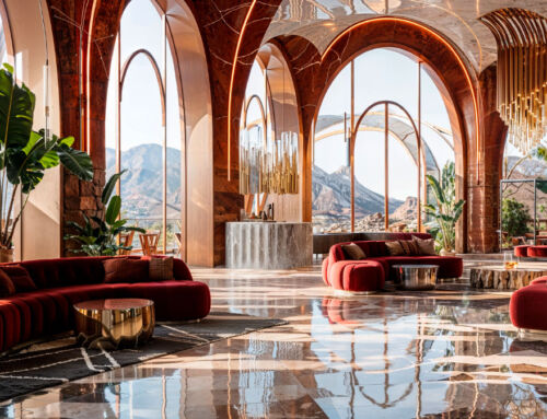 Hall d’entrée en marbre pour un hôtel de luxe