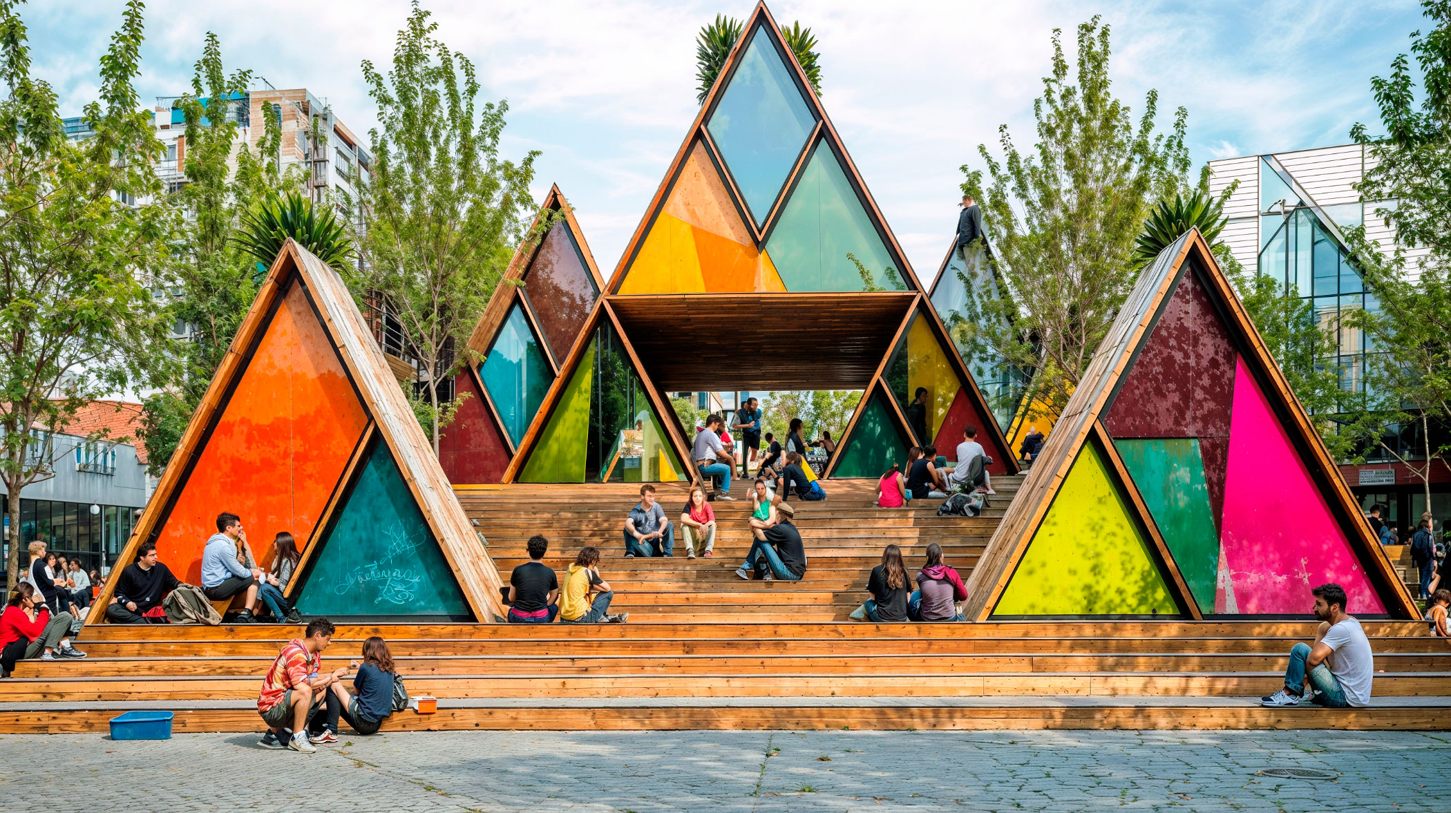 Des pavillons prismatiques pour les loisirs et la culture