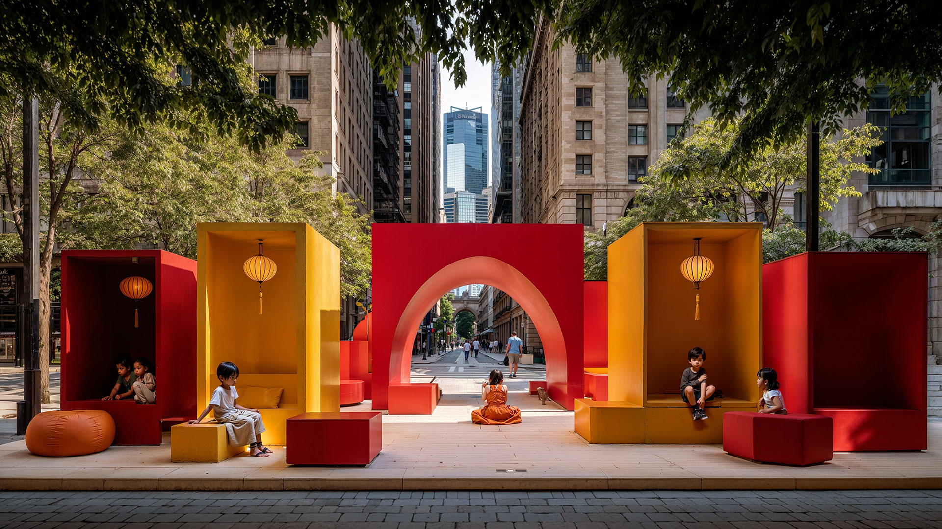 Conception d’identité, espaces urbains reflétant la culture locale