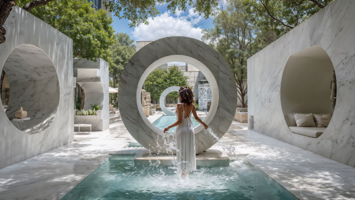 Entre solennel et intime, design avec du travertin